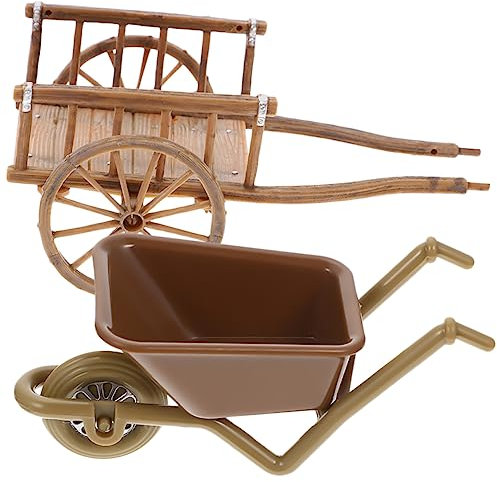 BESTonZON 2 Piezas Carro de simulación Mini Carrito de Flores Carro de Empuje para niños Juguetes Infantiles Juguetes niño decoración Carro Miniatura Carro de Granja en Miniatura Motocicleta