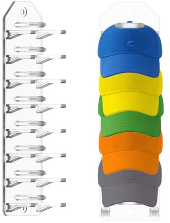 HNLMZ Cap Halterung Wand,Selbstklebende Huthaken,Multifunktionaler Huthalter,Baseball Cap Halter für Aufbewahrung von Hüten(Transparent)