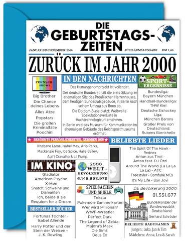Stuff4 26. Geburtstagskarten für Männer und Frauen | Zurück im Jahr 2000 Zeitung