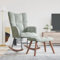 Willood Wilood Schaukelstuhl Sessel Relaxsessel Schaukelsessel Wohnzimmersessel mit Hocker Hellgrau Samt