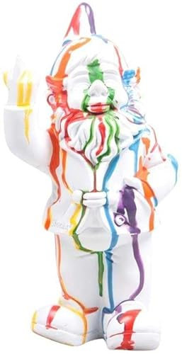 Nain de Jardin en résine Doigt d'honneur 7 x 8 x 20 cm Multicolore