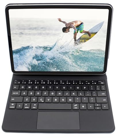 ciciglow Magic Keyboard mit Multifunktionalem Trackpad, Hintergrundbeleuchtung, Kabelloser BT-Verbindung, Langer Akkulaufzeit, Vollem Schutz, Geeignet für 12,9-Zoll-Pads (10,9 11 Zoll)