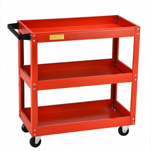 CARRELLO PER ATTREZZI DA OFFICINA MULTIUSO PORTA UTENSILI 3 RIPIANI CON RUOTE