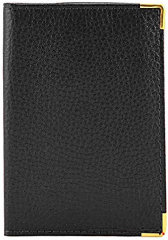 Charmoni - Porte Papiers de Voiture - Etui Carte Permis de Conduire - Carte d'identité - Assurance - en Cuir (Noir)