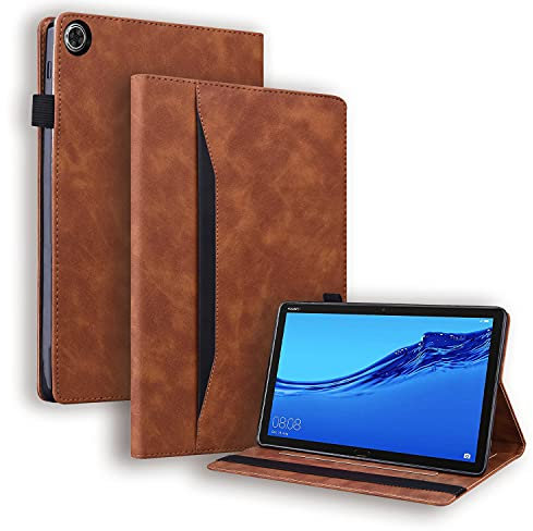 Mldjomid Tablet Custodia Compatibile con Huawei MediaPad M5 Lite/Honor Pad 5 8.0 2019 Custodia Protettiva Case in Pelle PU con Supporto e Slot per Scheda per Honor Pad 5 8/MediaPad M5 Lite 8, Marrone