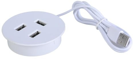 3 Port USB Desk Grommet Hole Round Desktop Charging Station For Desktop Computer USB Embedded Power Adapter Accessories
