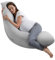 VEVOR Coussin de Grossesse, Forme L, Oreiller de Maternité pour Femmes Enceintes, Oreiller Soutien Ergonomique Doux Respirant avec Housse Lavable, pour Dormir Côté, Soutien Tête, Cou, Ventre, Jambes