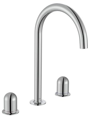 ROCA A5A3V3FC00 NU Grifo Bimando Lavabo con Manetas de Repisa Maneta Dome Cromo