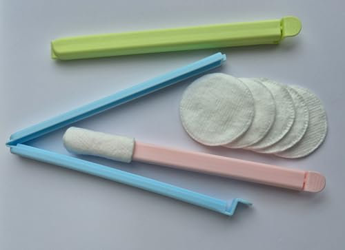 Long Personal Care Clasps x 3 for Cotton Wool, Toilet Paper and Wet Wipes. A Simple Solution When You Can't Quite Reach. Easy to use, hygenic, Washable, Disability Toilet Aid. Lotion Aid