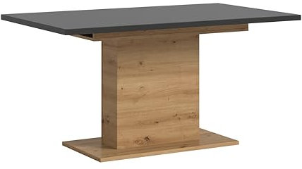 xonox.home Tisch Motion X4AE3T72 Ausziehbarer Esstisch in Artisan Nb. und grau Nb. mit Säulen-Fußgestell, ca. 150-190x76x90 cm