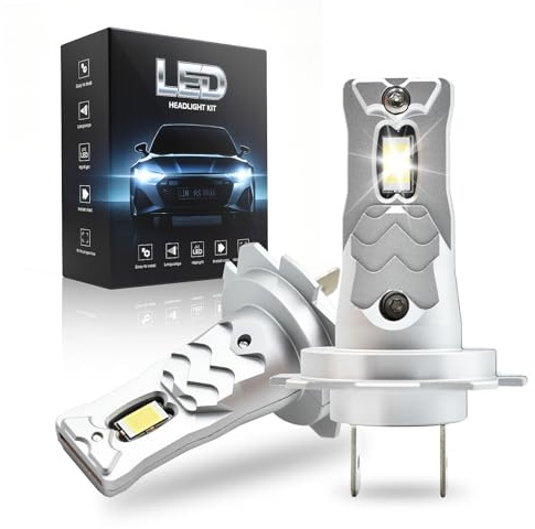 Onraying Lampadina H7 LED, 36000 Lumen, Luce Bianca Fredda 6500K,Luminosità Aumentata dell' 800%, Sostituzione 1:1 Delle Lampadine Alogene,Impermeabile IP68, Compatibilità al 99%, Durata di 90000 ore
