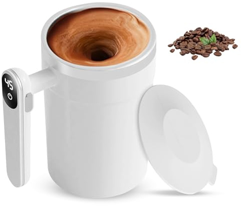 Tazza auto-commovente da 400 ml, tazza da caffè auto-commovente: tazza magnetica automatica con coperchio, ricaricabile USB, lavabile e lavabile per caffè, caffè/latte/cioccolata calda