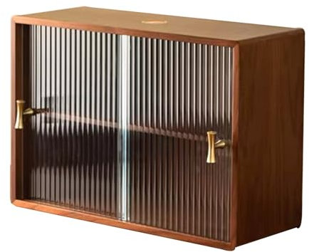 LLXYYD Armarios de Cocina de Madera con 2 Puertas correderas de Cristal, armarios de Almacenamiento para despensa, salón, Comedor y baño.