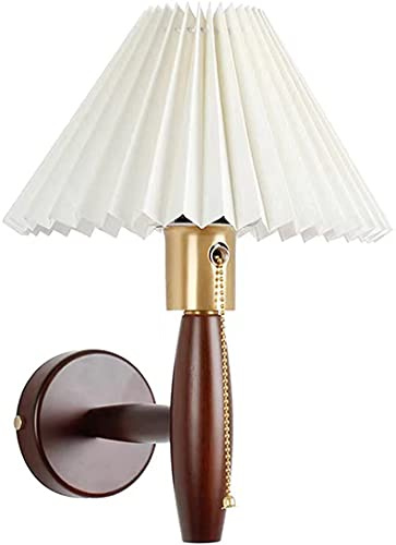 WQHPLMD Kreativer PVC Falten -Lampenschatten Wandleuchte mit Pull Creative Style Hintergrund Wanddekoration Lampe Retro minimalistische kreative Nachtlampe