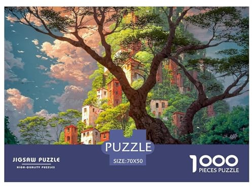 Studio Ghibli-Style Illustration 1000 Stück Premium-Karton Puzzle Tree Building Stressabbau Familienspiel Puzzles Für Erwachsene Und Kinder 70x50cm/1000pcs