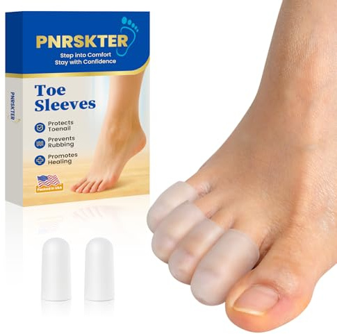 Toe Protectors for Women & Men - 16pcs (Small) Toe Caps and Protectors, Gel Toe Covers (Aloe Vera Extract Infused Gel Materials), Prevent Pain Relief for Corns, Blisters and Ingrown Toenails - Clear