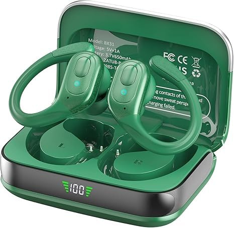 HAOYUYAN Auriculares inalámbricos Auriculares Bluetooth 5.4, Auriculares de cancelación de Ruido con Tiempo de reproducción de 75 Horas, Pantalla de alimentación led, Auriculares Impermeables IPX7