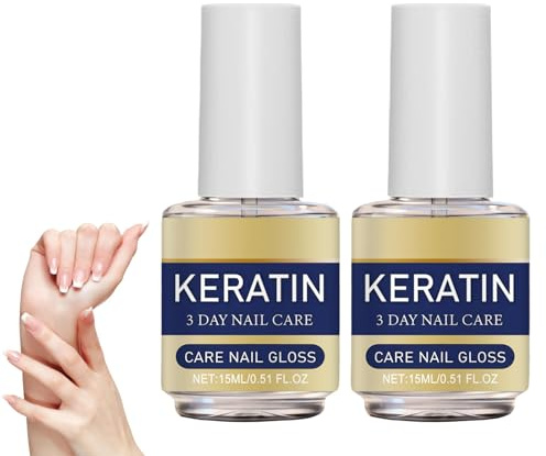 2Pcs Keratin 3-Day Intensive Care Nail Strengthener & Cuticle Oil,32ml Nail Polish for Weak & Damaged Nails,Fast Hydration Repair Serum,Nails Hardener Extra Strong and Growth