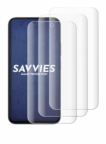 Savvies 4 Stück Full-Screen Schutzfolie für Oppo A6k Full-Cover Displayschutz-Folie, 3D Curved, Transparent, Anti-Fingerabdruck