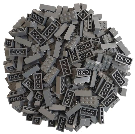 Q-Bricks Box 300Stck. Unicolor Bausteine in 5 Standardformaten: 2X4, 1X4, 2X2, 1X2 e 1X1 Noppen, Staubgrau 851