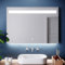 SIRHONA Miroir de Salle de Bain 100x70 cm Miroir LED avec Interrupteur Tactile Anti-buée éclairage intégré Blanc Froid