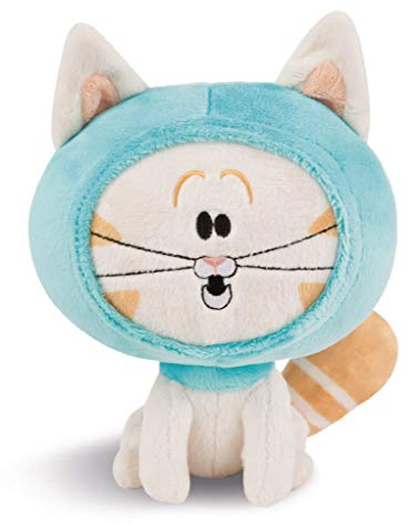 Nici 44240 Kuscheltier Katze Hoodie 18cm sitzend, weiß, aus der beliebten Serie Pat der Hund