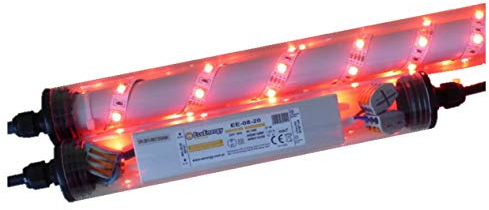 Led Beleuchtung für Steinzäune Gabionen 1,00m 360° rot zur beleuchtung von Steinmauern/Gabionen Anschluß über 230 Volt über offene Kabelenden