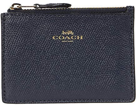 COACH Mini ID Skinny Midnight aus genarbtem Leder, Einheitsgröße, Mitternachtsblau