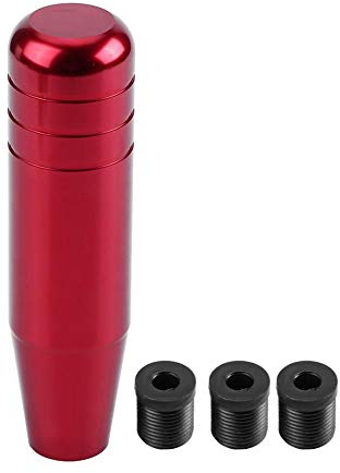 Fydun Perilla de cambio del coche, Universal de Aluminio Transmisión Manual del coche Perilla de cambio de marchas Manija Palanca de cambio 13cm Cubierta de la perilla de cambio Agarre(Rojo)