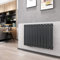 Heilmetz® Design Flach Heizkörper Horizontal 630x850mm Anthrazit Einreihig Paneelheizkörper Seitenanschluss Heizung