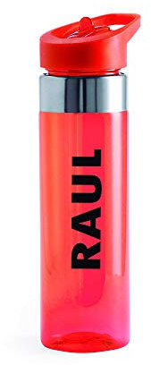 Curia Grabador Botella de Agua PERSONALIZADA con tu nombre.Tritan libre de BPA, Reutilizable y Ecológica -, 650ml, Water Bottle para Niños & Adultos, Gimnasio, Yoga, Oficina (NARANJA)