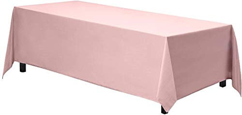 TINWARM Rectangulaire Nappe Satin pour la Décoration de Mariage/Fête d'anniversaire/Evénements 145 * 320CM (Rose)