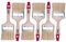 HARDY WORKING TOOLS Flachpinsel-Set 6-teilig, 6 Stück Malerpinsel Set mit Holzgriff, Lackpinsel Serie *36*, 6PCS, Pinselset A0200-360630 Rot 75 mm