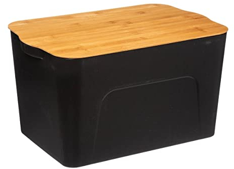 5five Simply Smart Boîte de rangement en plastique avec couvercle en bambou 24 l