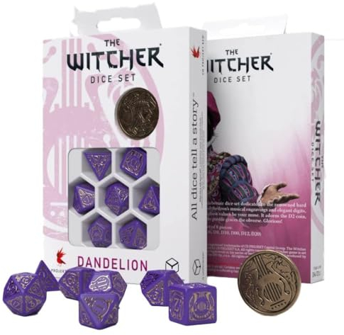 Q-Workshop WDA3Q - The Witcher Dice Set: Dandelion – Viscount de Lettenhove (7), 2.29 x 10.16 x 14.73 cm