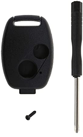 EMSea 2 Tasten Keyless Entry Fernbedienung Schlüsselanhänger Gehäuse Schwarz Gehäuse Schale Kompatibel mit Jazz Civic Accord FRV HRV ohne Schlüsselbart