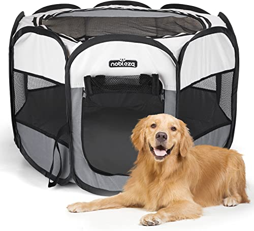 Nobleza - Welpenlaufstall Tierlaufstall Faltbar für Hunde, Oxford Wasserdichter Laufstall Tierlaufstall für Hunde Hasen Meerschweinchen Katzen für innern Oder Außen, 125x125x58cm