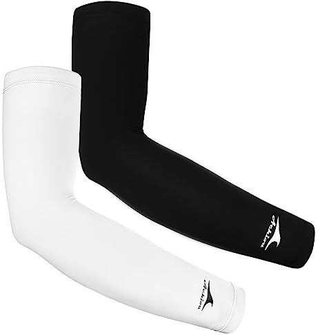 Achiou Cooling Ice Silk Arm Sleeves, Summer UV Sun Protection Compression Sleeves UPF 50+ for Women Volleyball Youth Sports
