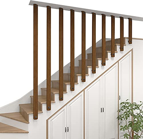 Pasamanos de Madera Antideslizante Pasillo Interior al Aire Libre Pasamanos de Seguridad Antideslizante para ático Barandilla de Montaje en Pared Balaustres de Madera para Escalera (30-150cm)