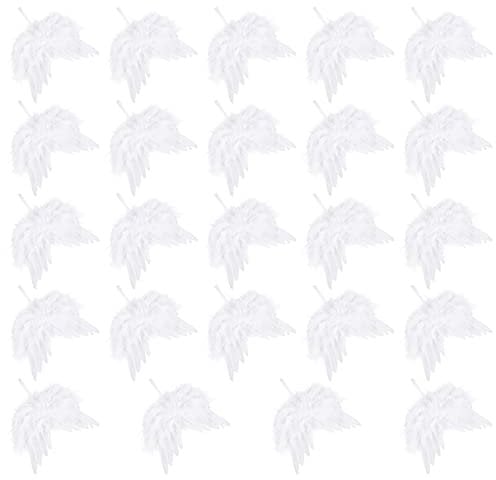 NUOBESTY Angel Wing Ornament 24Pcs Angel Feather Wings DIY Crafts White Mini Angel Wings Christmas Tree Hanging Ornament Wedding Holiday Decor, 12x10cm (A57K09LYHOF7D47T2J5HTMP)