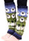 Pachamama Women 100% Wool Legwarmer Handknitted Flock of Sheep Design Blue Multicoloured Regular Fit Handmade Extra Warm