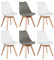 EGGREE 6er Set Esszimmerstühle mit Massivholz Buche Bein SGS Geprüfter Skandinavisch Design Gepolsterter Stuhl Küchenstuhl Holz, 4 Weiß + 2 Grün