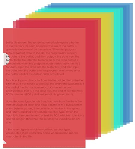 30 pezzi camicia in plastica A4, trasparenti buste a cuneo A4, pochette porta documenti A4, cartella per ufficio, scuola, documenti classificazione (colorato)