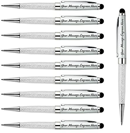 ANCOLOFIS Personalisierte Kugelschreiber mit Stylus-Spitze für Touchscreen-Telefone, Büro-Schreibset, graviert mit Ihrem Nachricht, Name, Firmen-Teamname, Telefonnummer