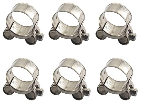 Schlauchschellen, Größe 29–31 mm, T-Bolzen, 304 Edelstahl, Rohrschellen, 6 Stück