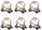 (Pack of 6) Size 29-31mm T-Bolt Hose Clamp 304 Stainless Steel Tube Clamps Pipe Clamp