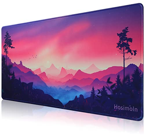 Hosimoln Tapis de souris de jeu, taille XL 70 x 30 cm épaisseur 3 mm, tapis de souris d'ordinateur texturé de qualité supérieure antidérapant et imperméable avec bords cousus pour jeu/bureau/maison 70