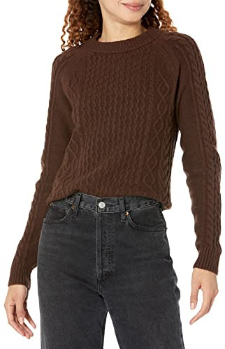 Amazon Essentials Maglione a Trecce Donna, Caffè, XXL