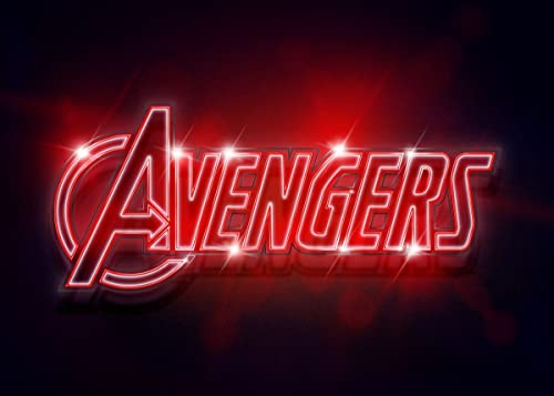Displate Officiel Marvel Poster Métallique Fixation Magnétique Licence Officielle Image Affiche de Haute Qualité Marvel Neons - Avengers Neons hauteur 67,5 cm largeur 48 cm -