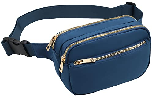 Long Keeper Bauchtasche Schwarz Damen Gürteltasche Hüfttasche Elegant Brusttasche Umhängetasche Sling Crossbody Bag für Reisen Party Festival Outdoor (Marineblau)